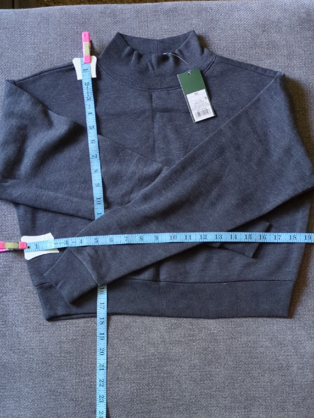 wild fable Charcoal Cropped Mock Neck Sweater - Picture 5 of 6